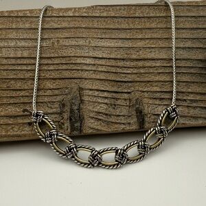 Brighton Collar Necklace Braided Rope Link, Two Tone Reversible